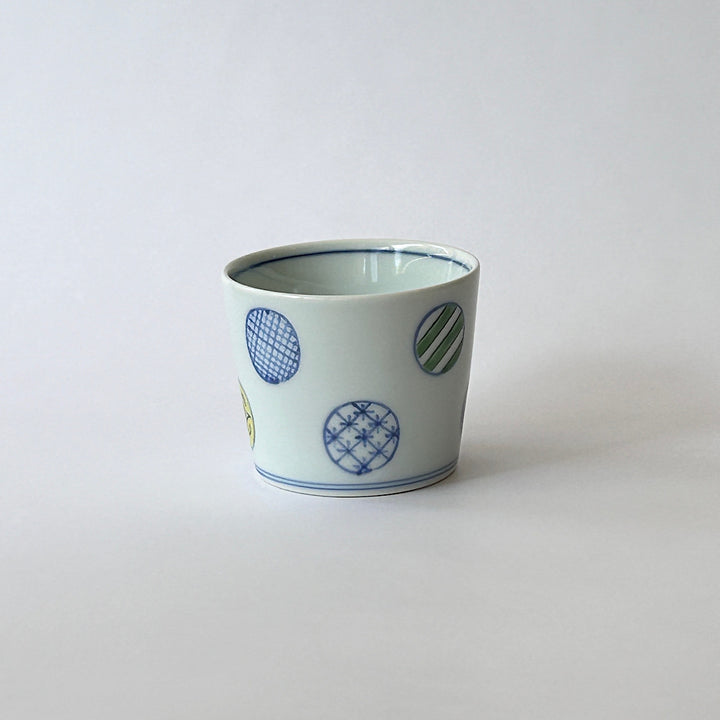 Blue and white soba sake cup