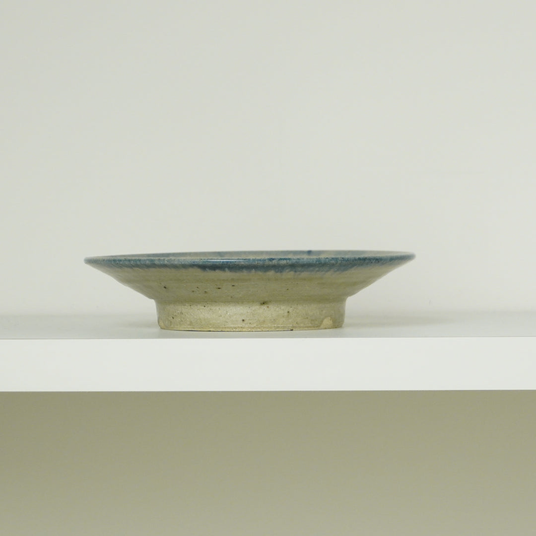 Blue-Glazed Scalloped Rim Plate