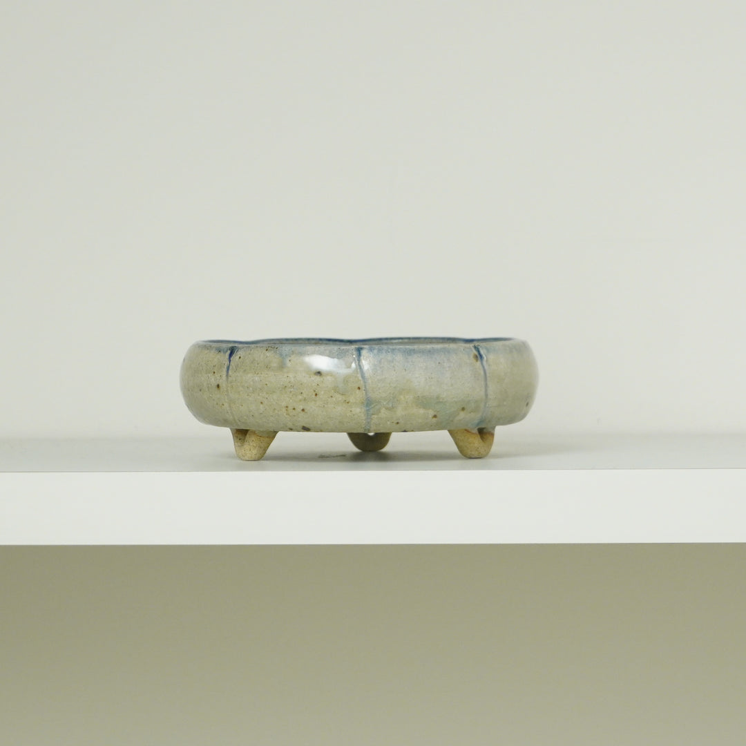 Blue-Glazed Fluted Gong Bowl