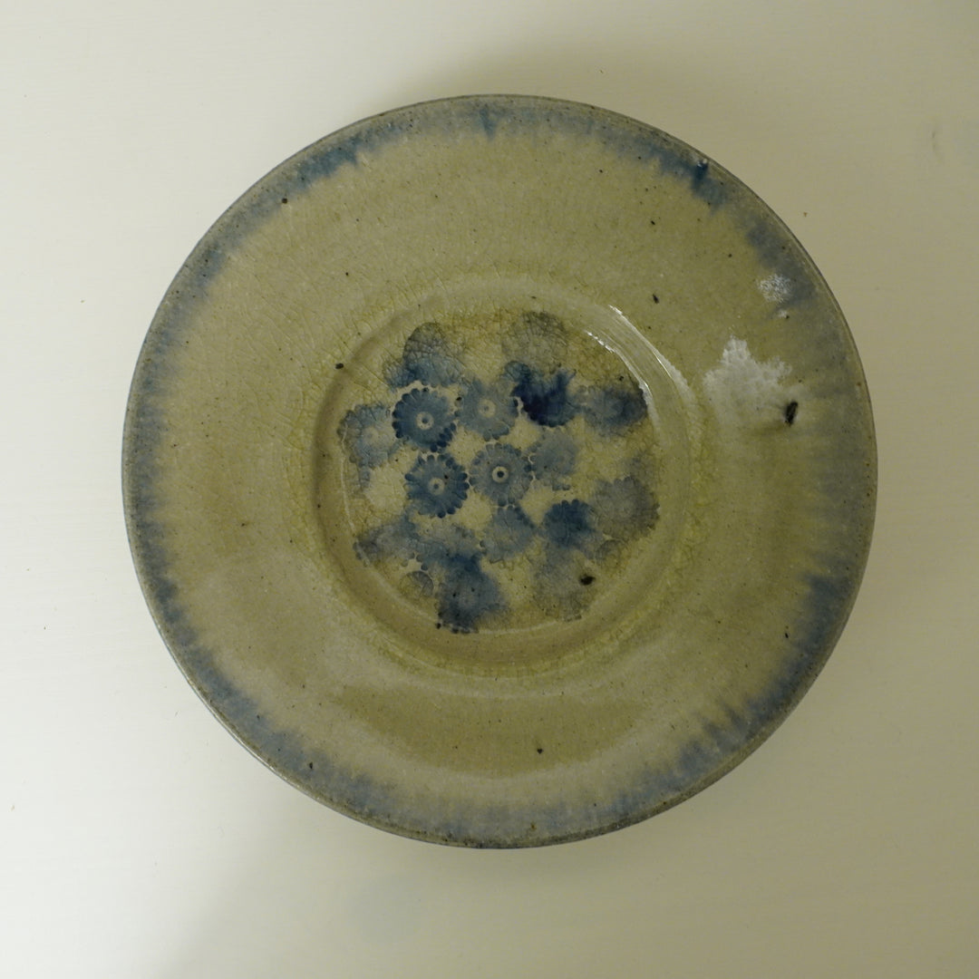Blue-Glazed Scalloped Rim Plate