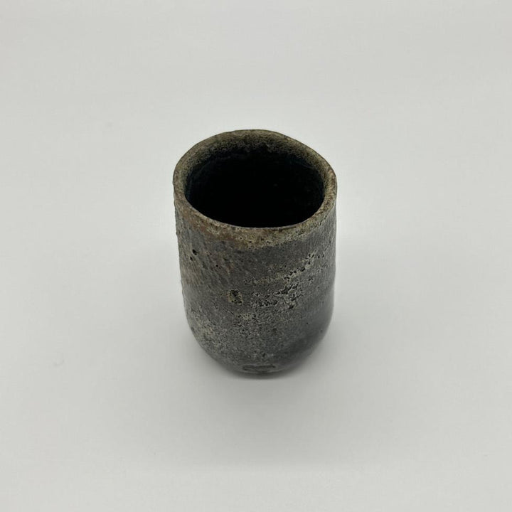 Black celadon sake cup