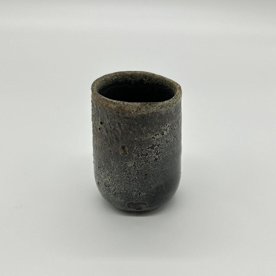 Black celadon sake cup