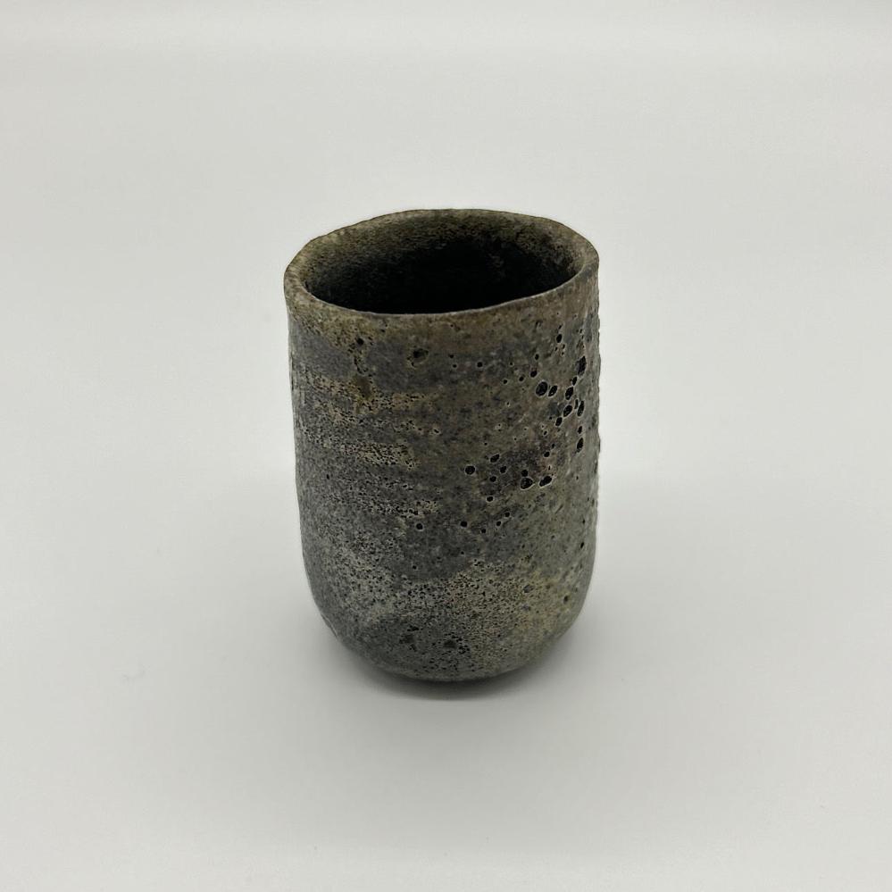 Black celadon sake cup