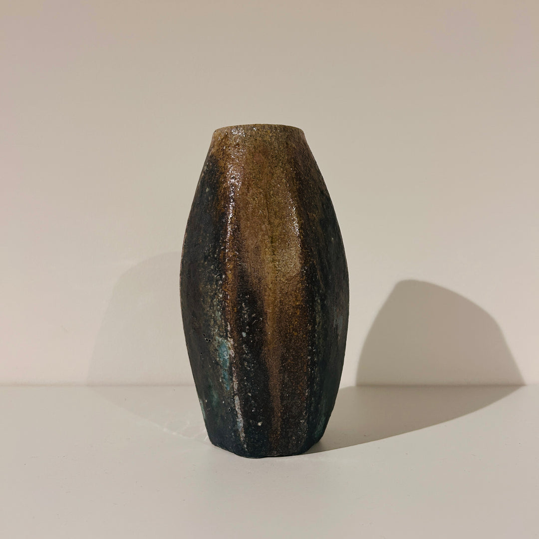 Green beveled vase 18