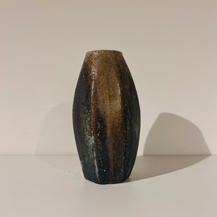 Green beveled vase 18