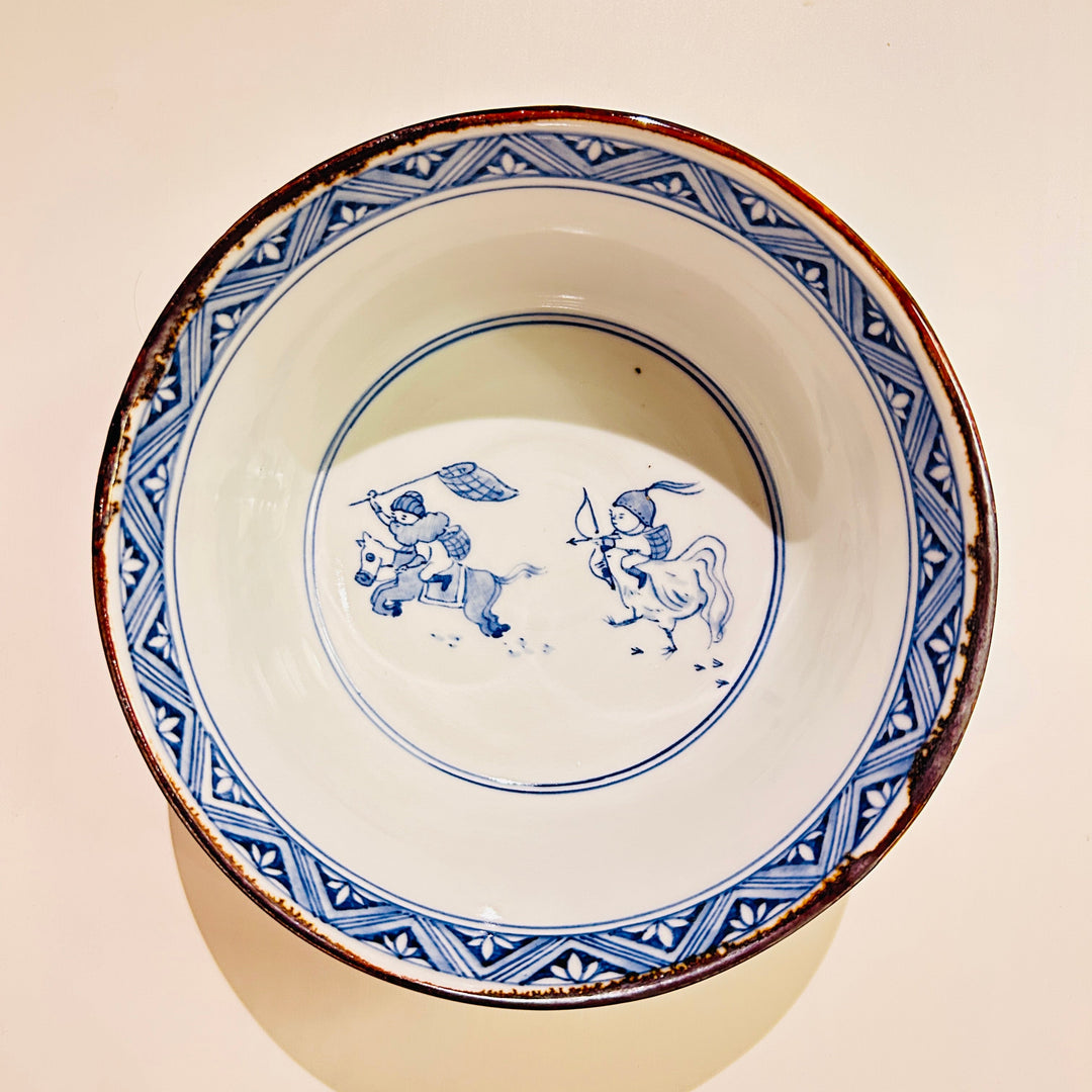 Flat bowl: Zhang Fei and Zhao Yun from the Romance of the Three Kingdoms