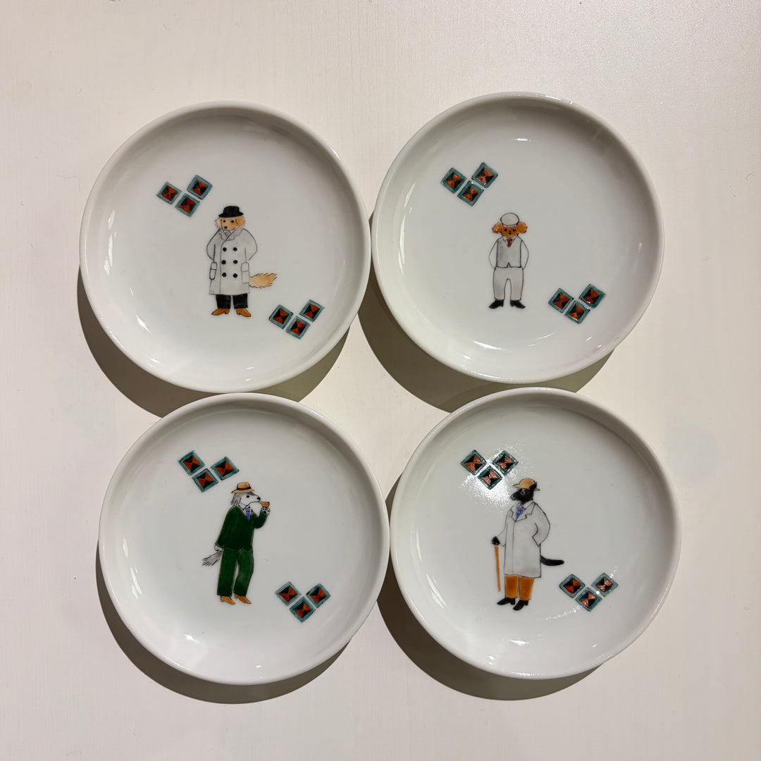 アールデコ紳士犬小皿