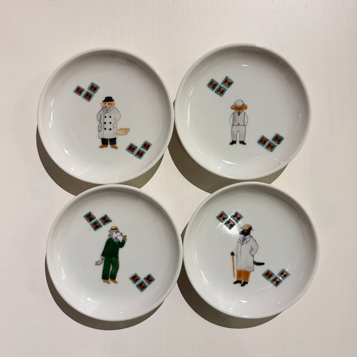 アールデコ紳士犬小皿