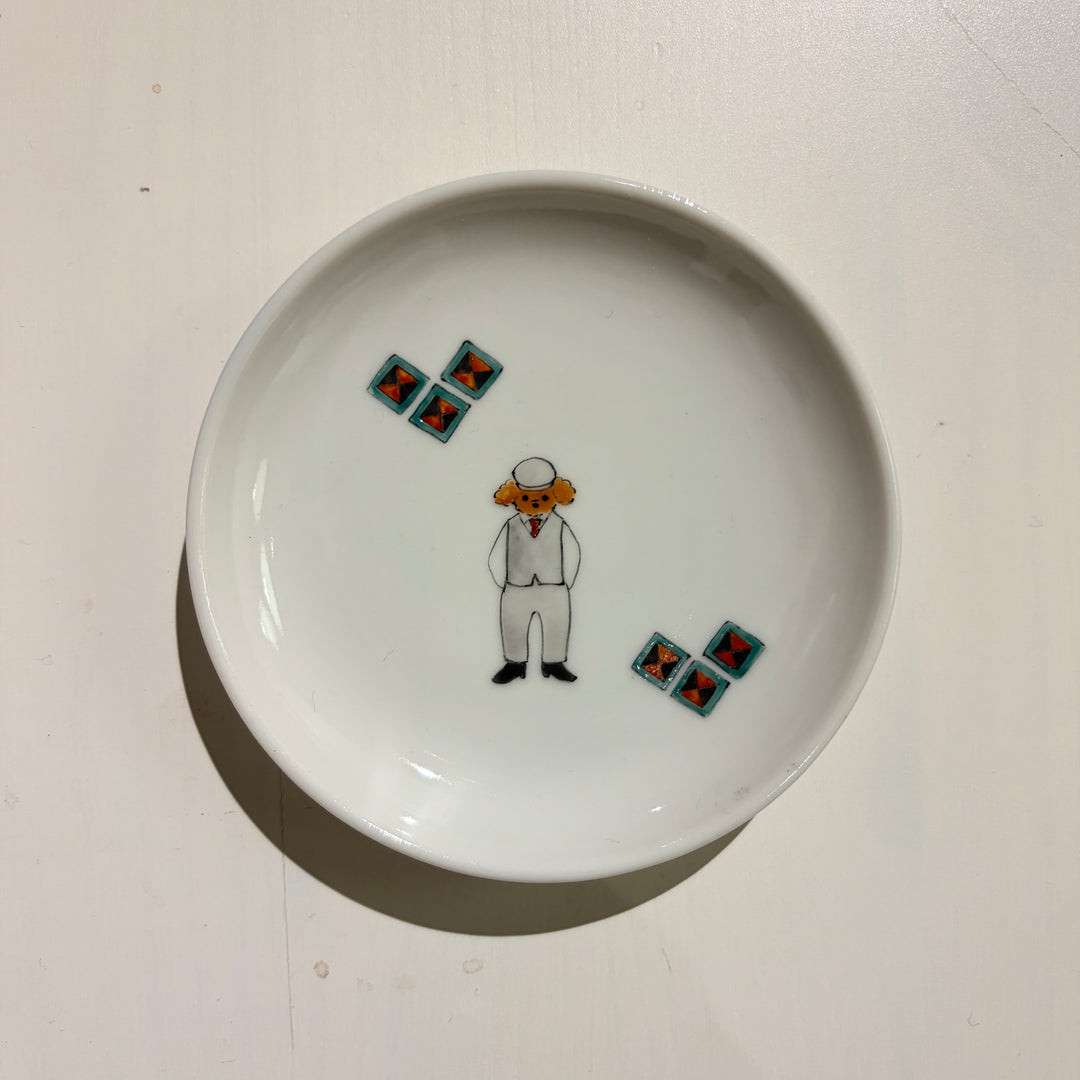 アールデコ紳士犬小皿