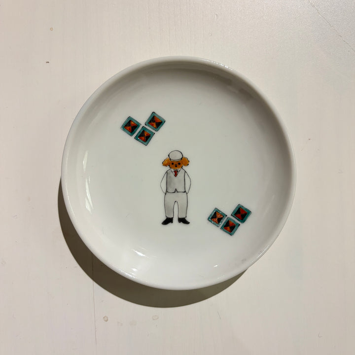 アールデコ紳士犬小皿