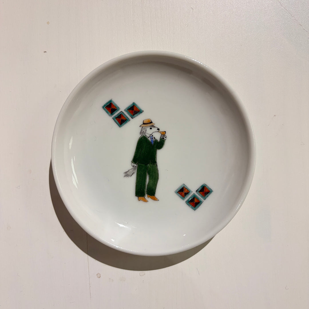 アールデコ紳士犬小皿