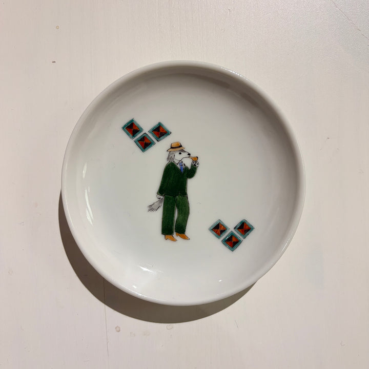 アールデコ紳士犬小皿