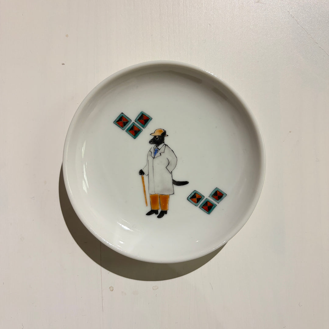 アールデコ紳士犬小皿