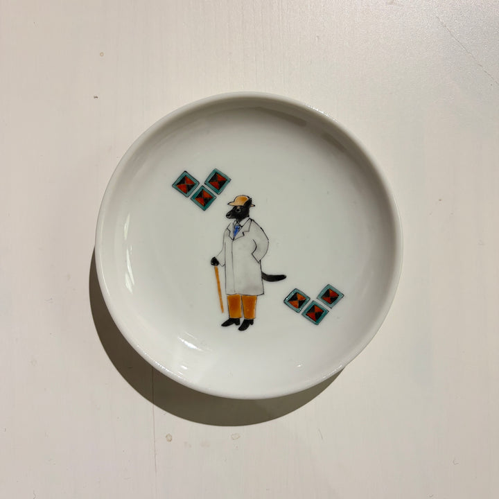 アールデコ紳士犬小皿