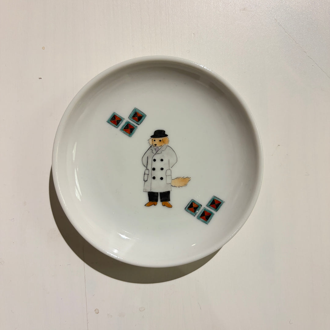 アールデコ紳士犬小皿