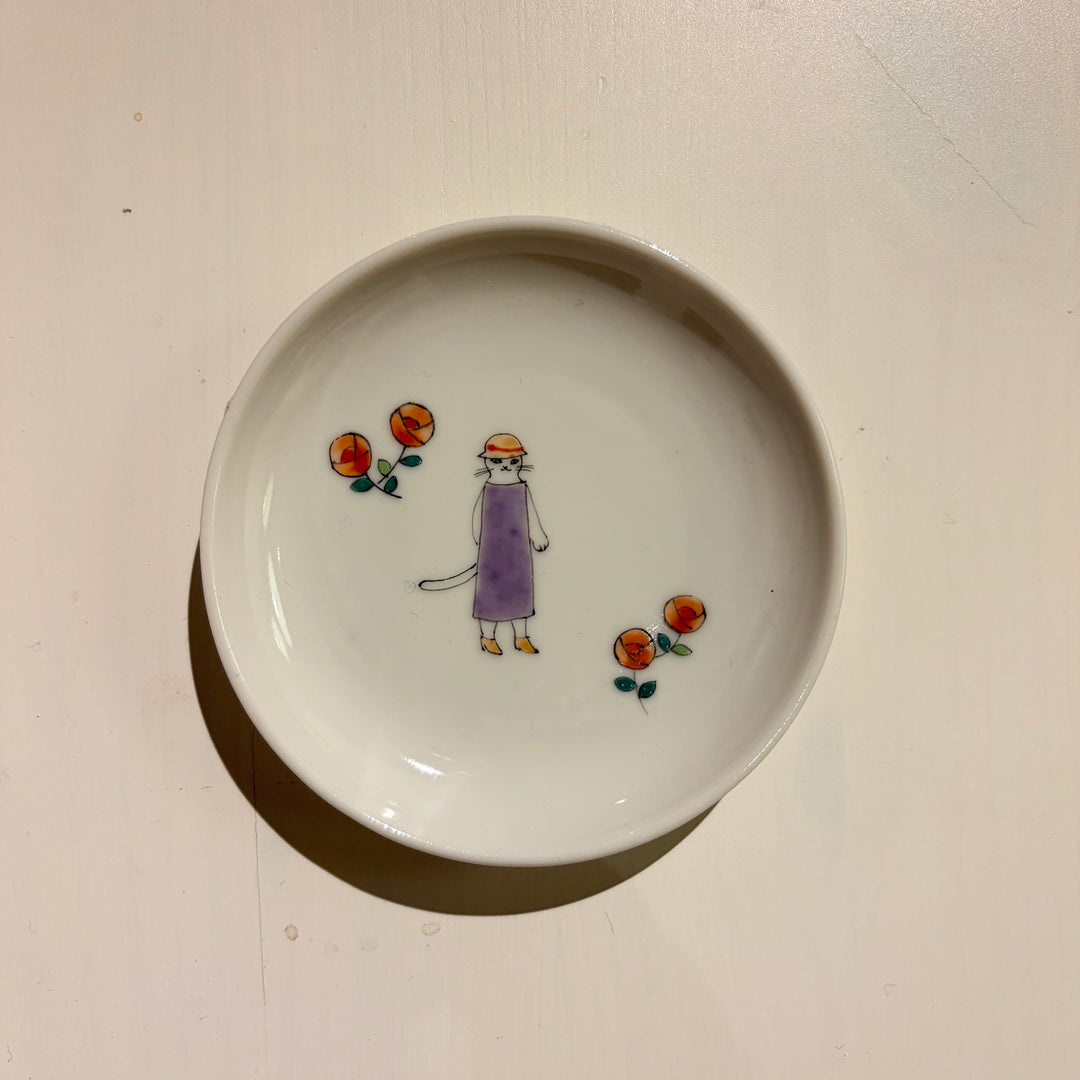 アールデコ淑女猫小皿