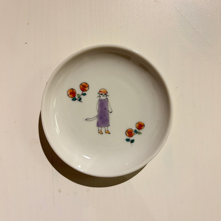 アールデコ淑女猫小皿