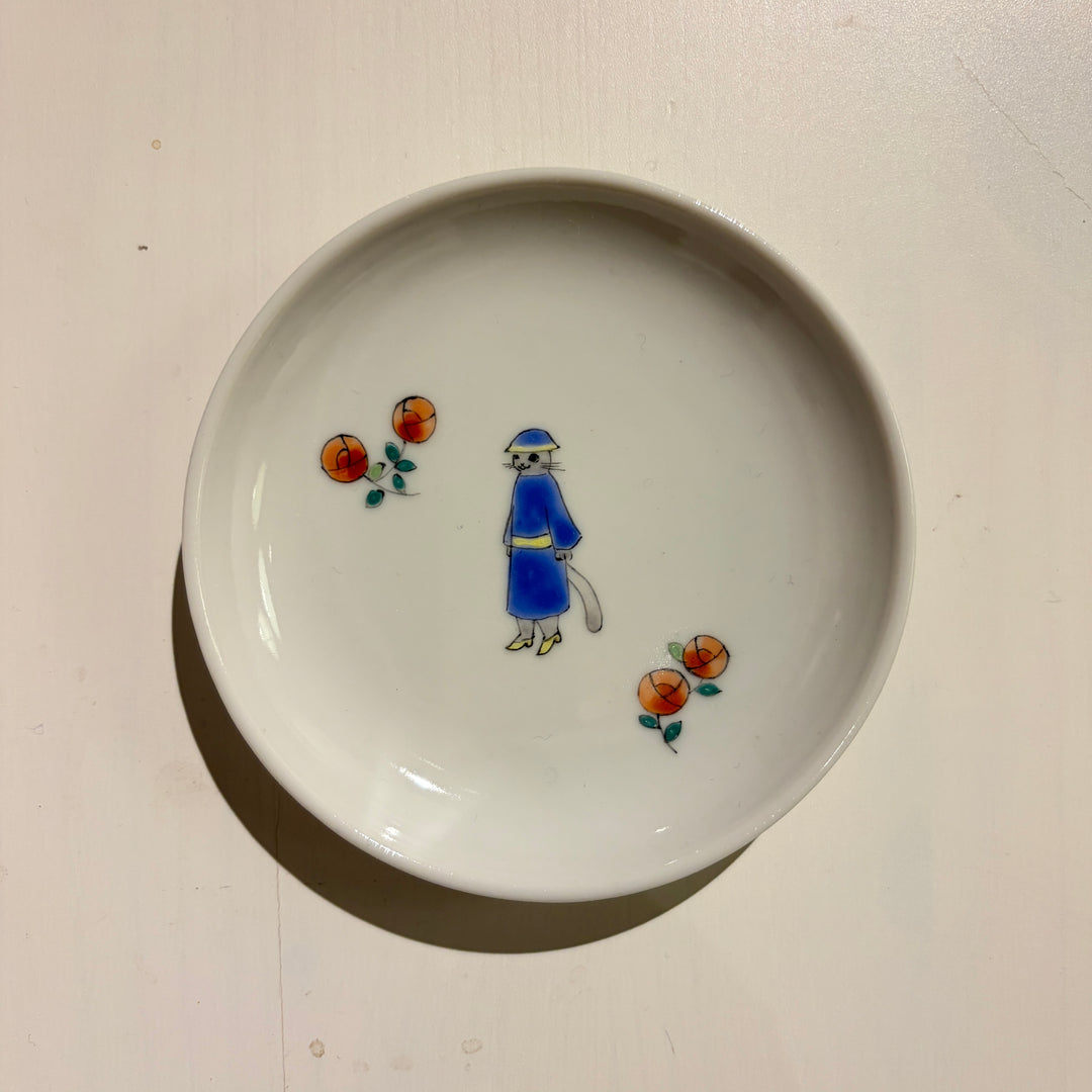 アールデコ淑女猫小皿