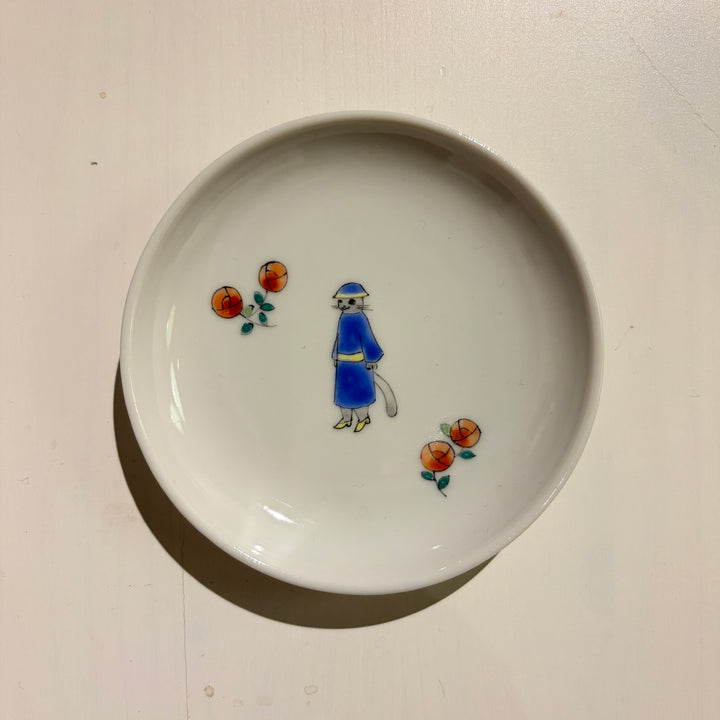 アールデコ淑女猫小皿