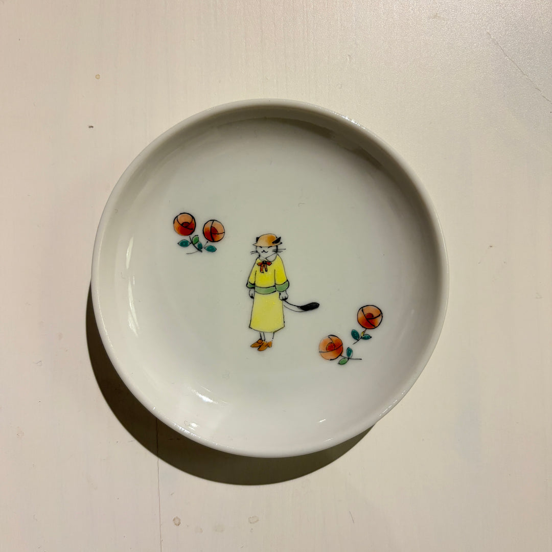 アールデコ淑女猫小皿